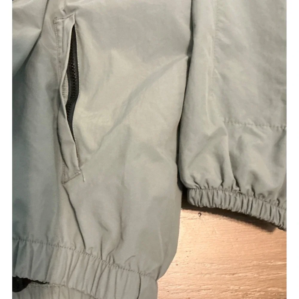 Vintage Army 1990s Windbreaker Jacket Gray Reflective Full zip Size Large